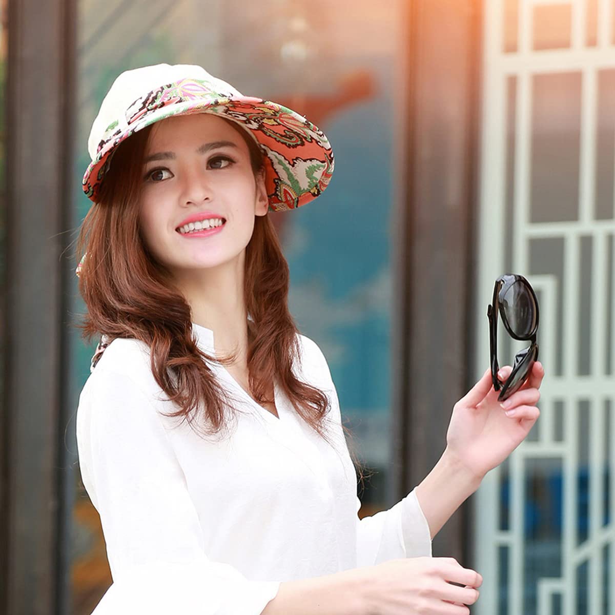 PALAY Sun Hat for Women featuring 50+ UV Protection and Ponytail Hole | Foldable Straw Visor for Travel and Beach