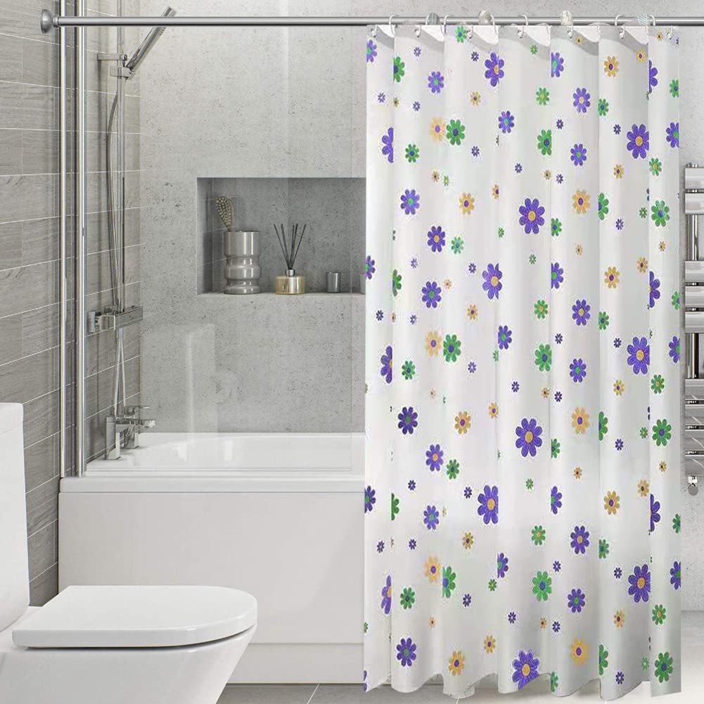HASTHIP Shower Curtain for Bathroom with Metal Hooks and HD Print | Waterproof PEVA 1.8m x 1.8m