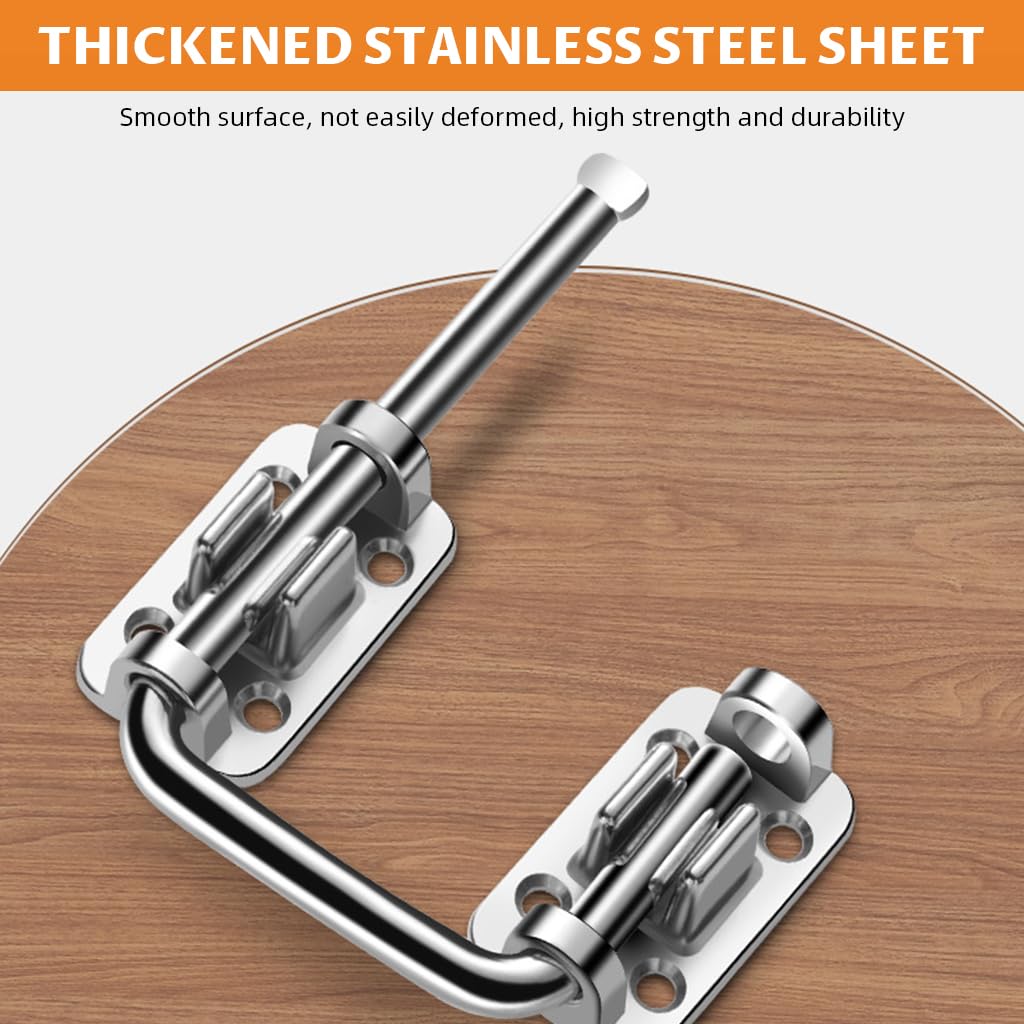 HASTHIP Pull Door Latch for Cabinets Windows and Doors with Auto Locking Feature | Heavy Duty Zinc Alloy Construction and Loop Pull Handle