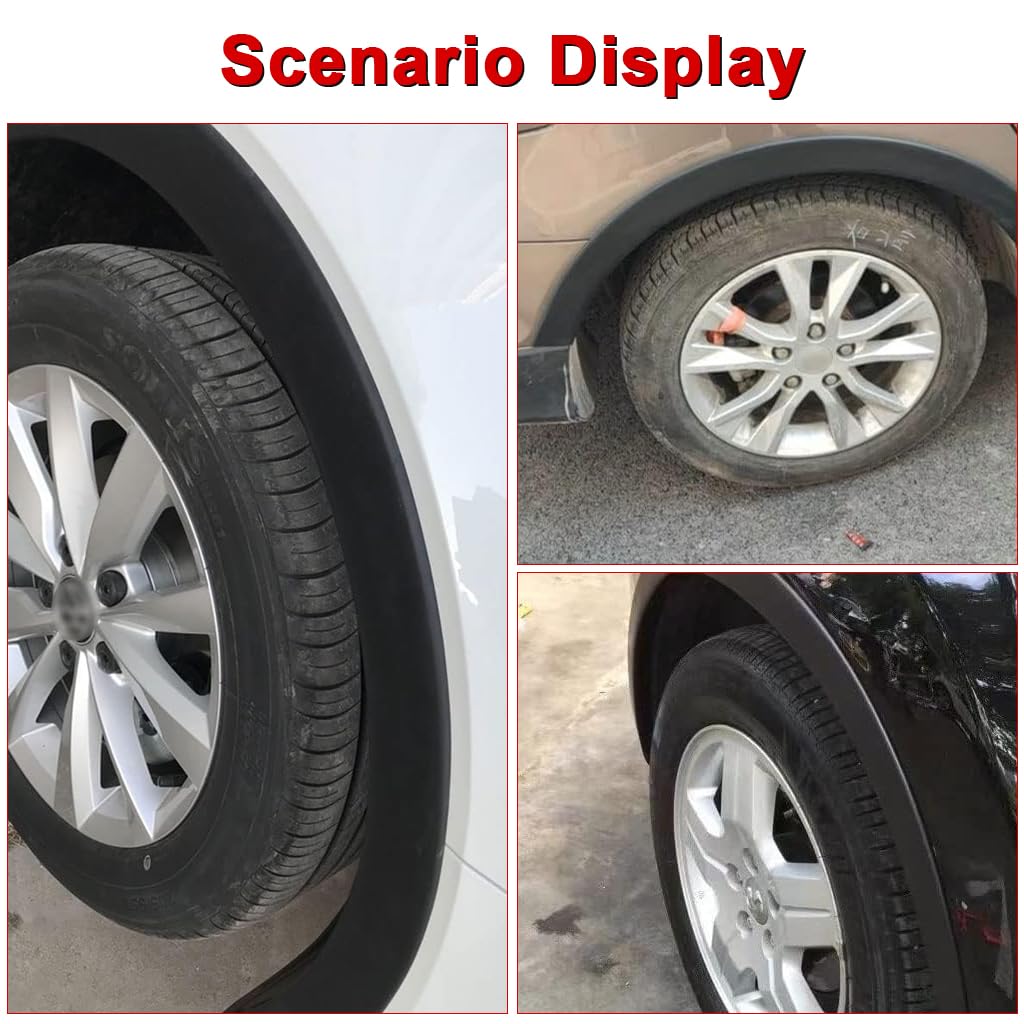 STHIRA Wheel Arch Protector Strips 4Pcs 4.5cm Width with Self Adhesive Rubber for Cars | Scratch Guard Trim