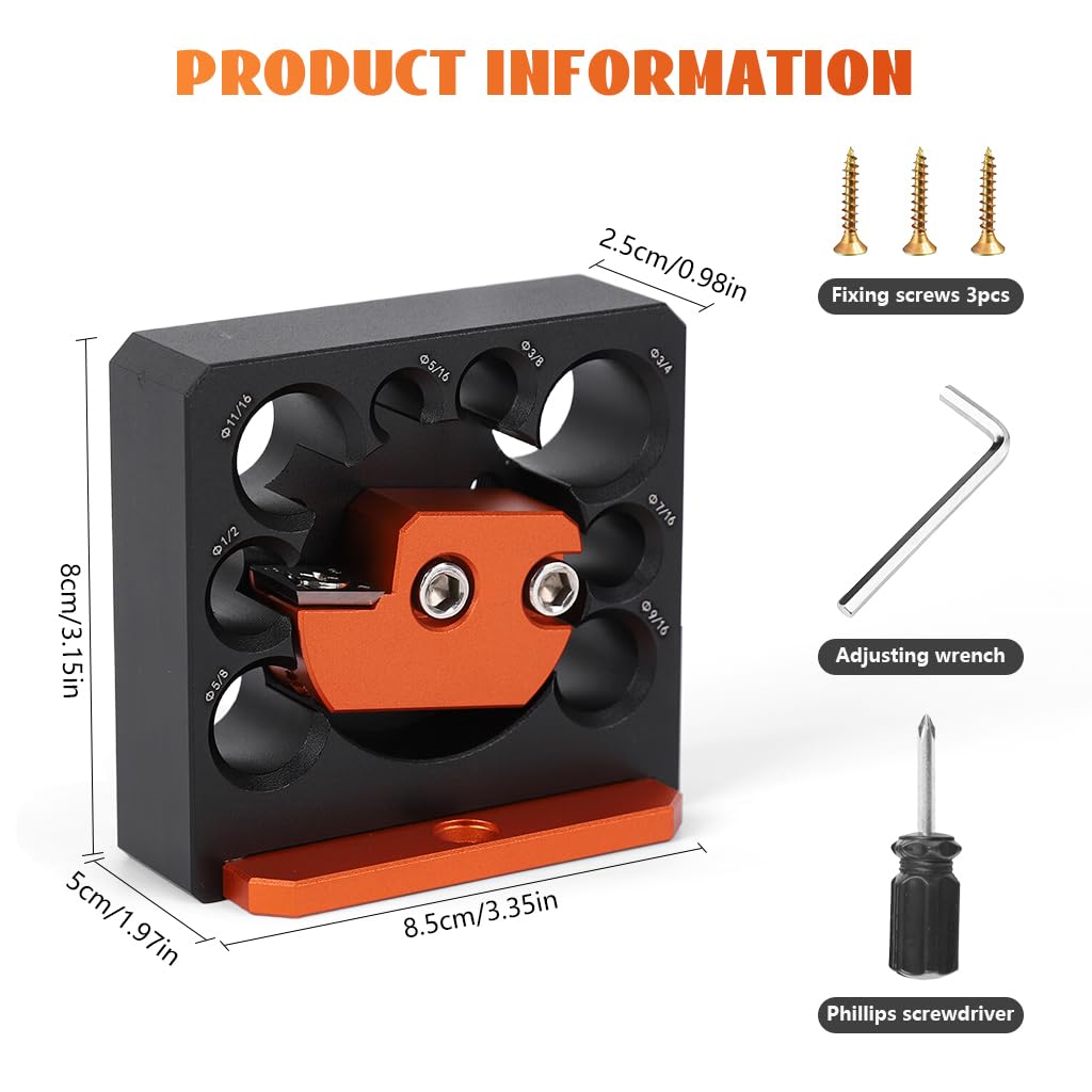 Serplex Adjustable Dowel Maker for Precision Woodworking with 8 Hole Design and Metal Body