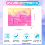 PATPAT® 2pcs Color Sensory Toy Puzzle Sensory Handkerchief Soft Plush Maze Mat for Kids Fidget Toy Mat for Kids Anxiety Relief Sensory Mat for Autistic Kids Pocket Stress Relief Mat, 8.7 x 6.3 Inch