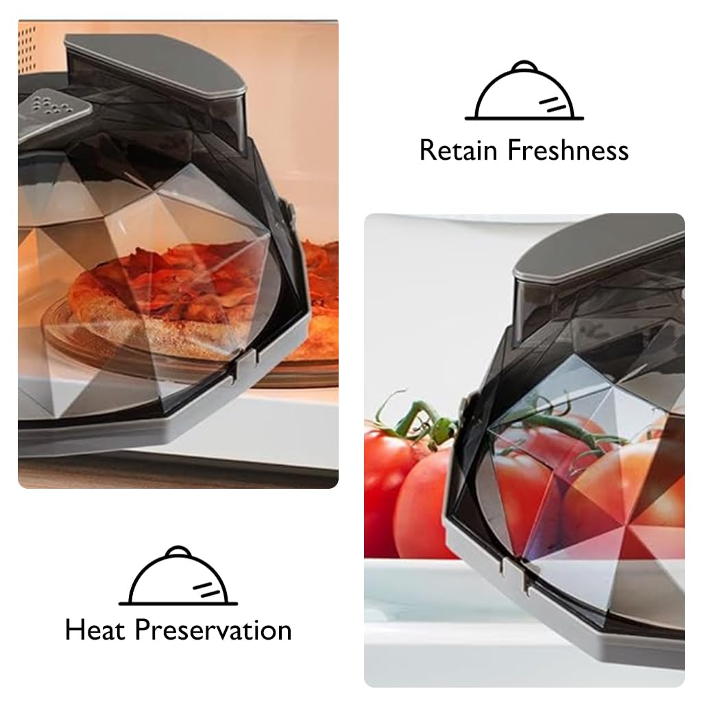 Supvox Microwave Cover for Food with 11.8×10.2×4.5 in Dome and Adjustable Steam Vent | Grey