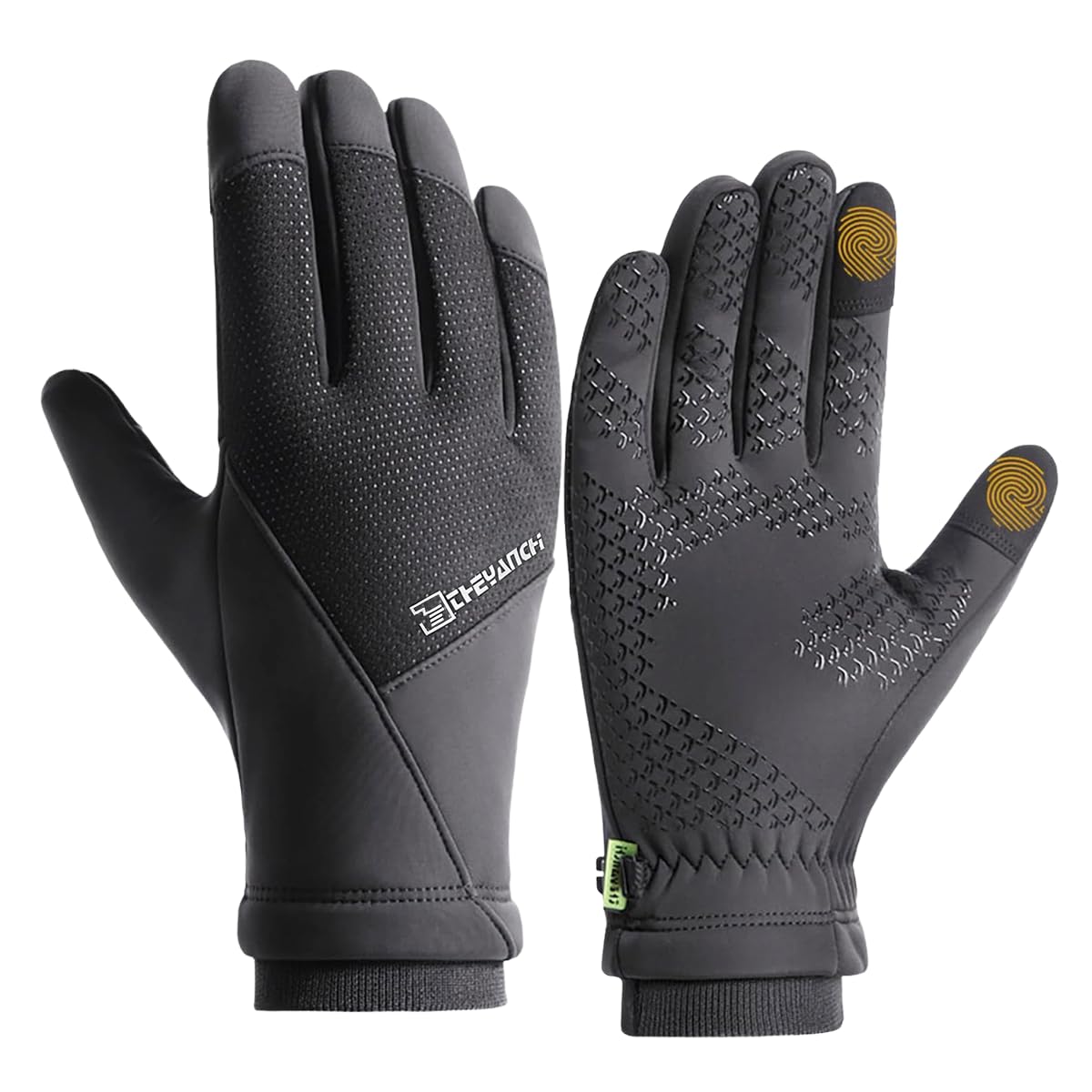 Proberos Winter Gloves for Men with Fleece Lining and Anti Slip Silicone Grip | Waterproof Outdoor Use