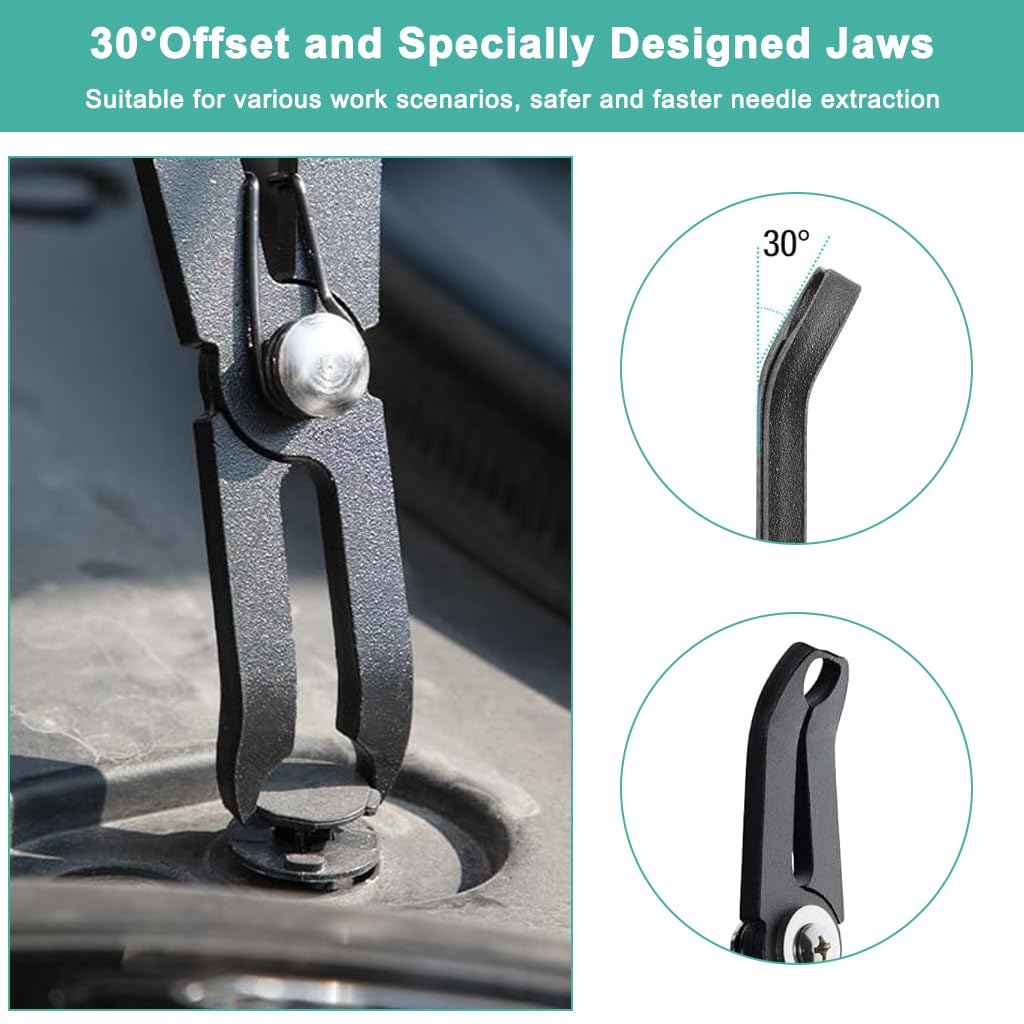 STHIRA Car Trim Removal Tool for Automotive Fasteners with 30° Offset Jaws and Steel Pliers