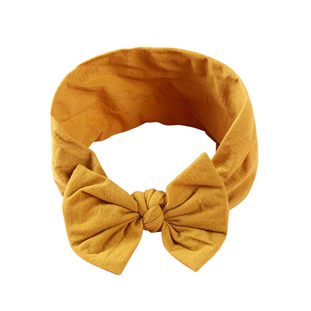 PALAY Baby Nylon Headbands for Newborn and Toddler Girls featuring Knotted Turban Design | 6pcs Soft Stretchy Hair Wraps in Multicolor