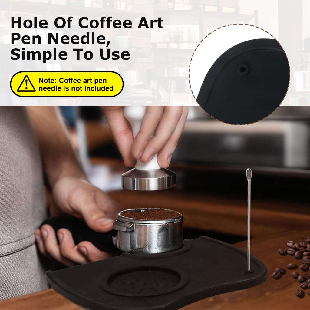 Supvox Silicone Coffee Tamper Mat for Espresso Bar featuring Non Slip Surface and 17.5x12.5x0.6cm Protective Design