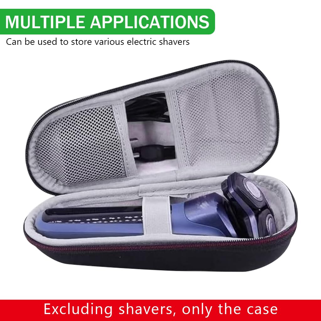 HANNEA® Carry Case Bag for Philips Norelco Shaver EVA Hard Shell Waterproof Travel Storage Case for Philips Norelco Shaver Zip-up Travel Storage Case Electric Razor Accessories Bag