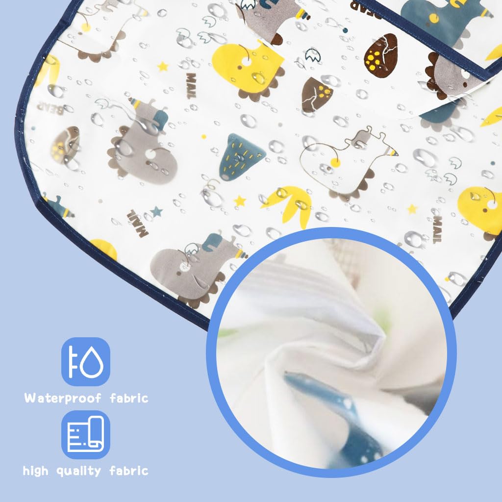 Zibuyu Baby Bib for Feeding with Food Catcher and Waterproof Fabric | Infants 6–24M