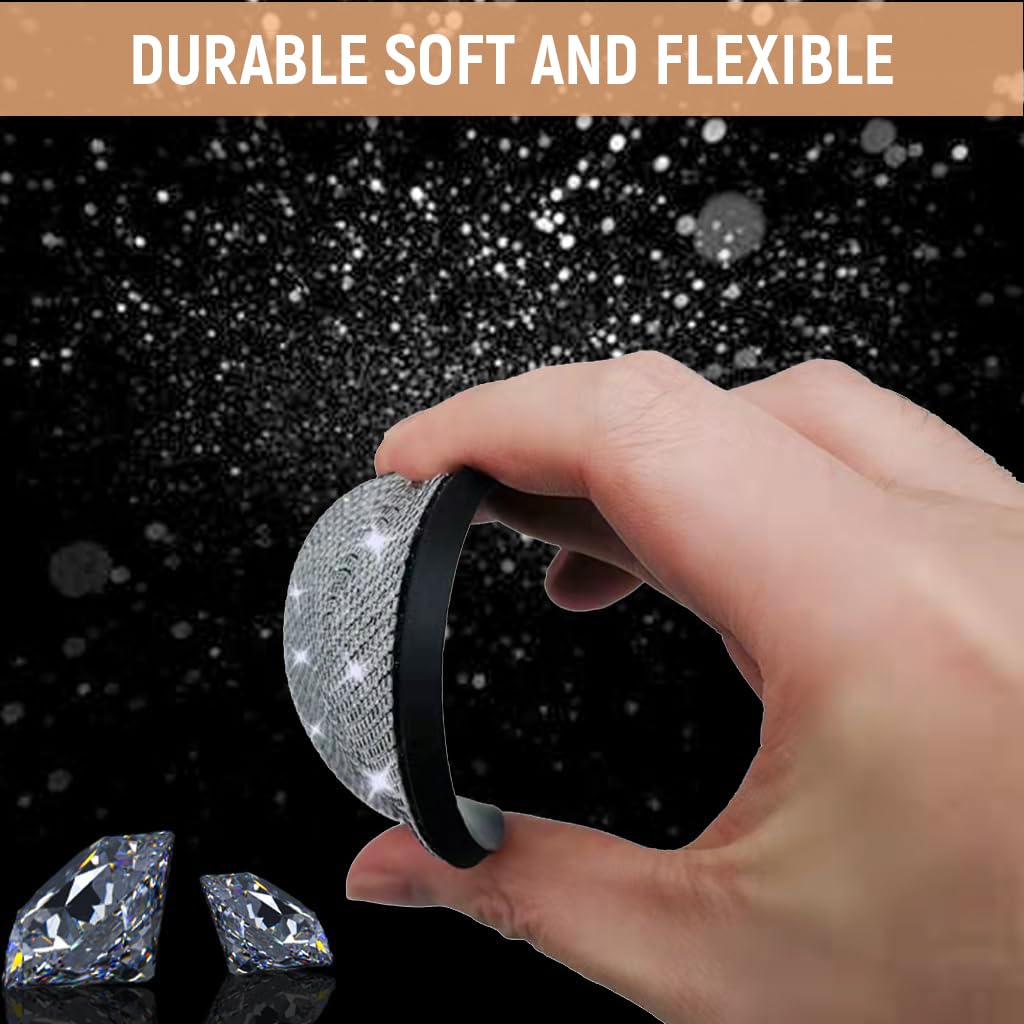 STHIRA Car Cup Holder Coasters 4Pcs Set featuring 2.76 in Anti-slip PVC Rubber | Sparkling Rhinestone Interior Decor