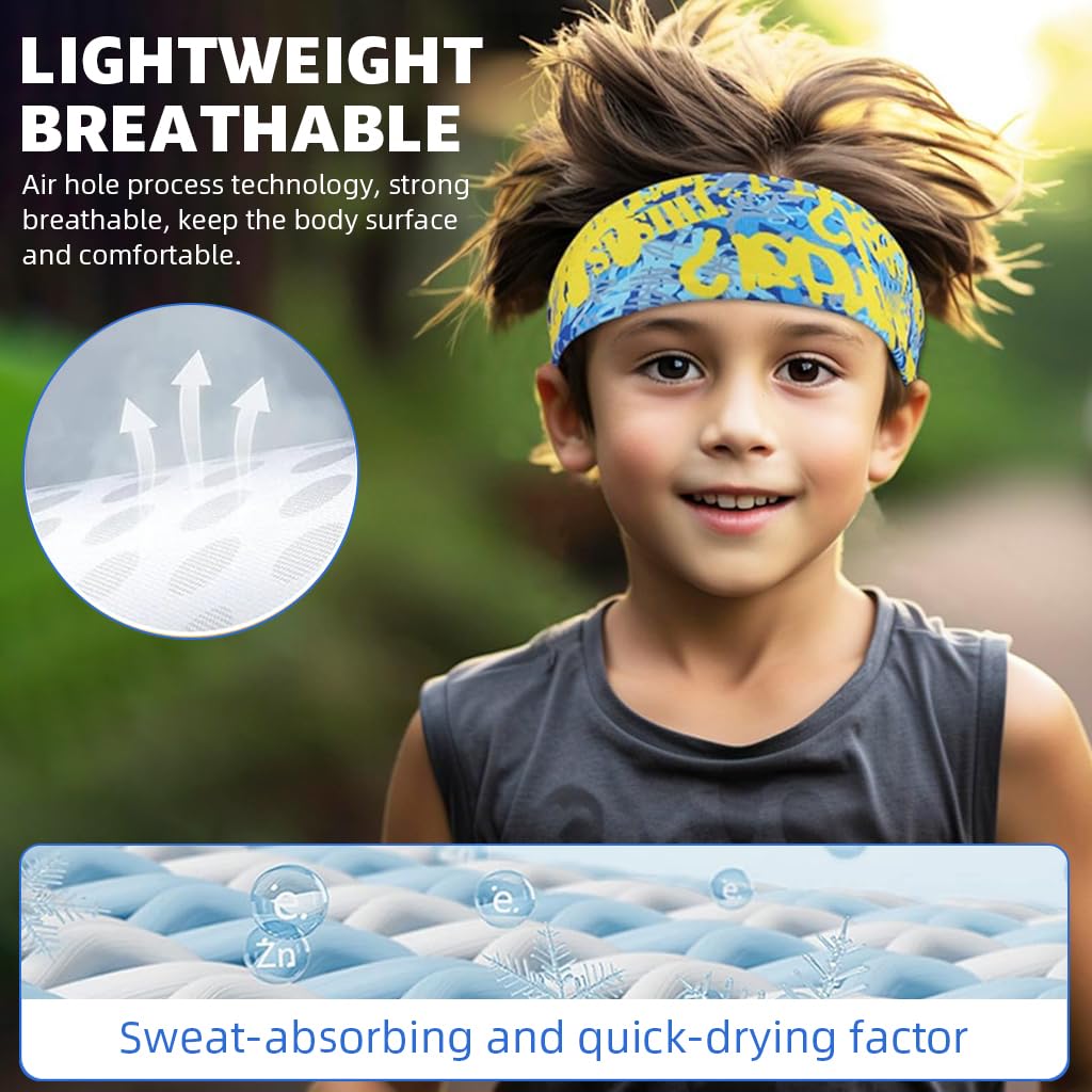 Proberos Sport Headband for Kids with Quick Dry Sweat Absorption | 3PCS Polyester Set