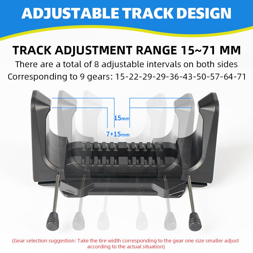 Proberos Wall Bike Rack with 66lbs Load Capacity and 15–71mm Adjustable Width | Space-Saving Mount for MTB and Kids Bikes