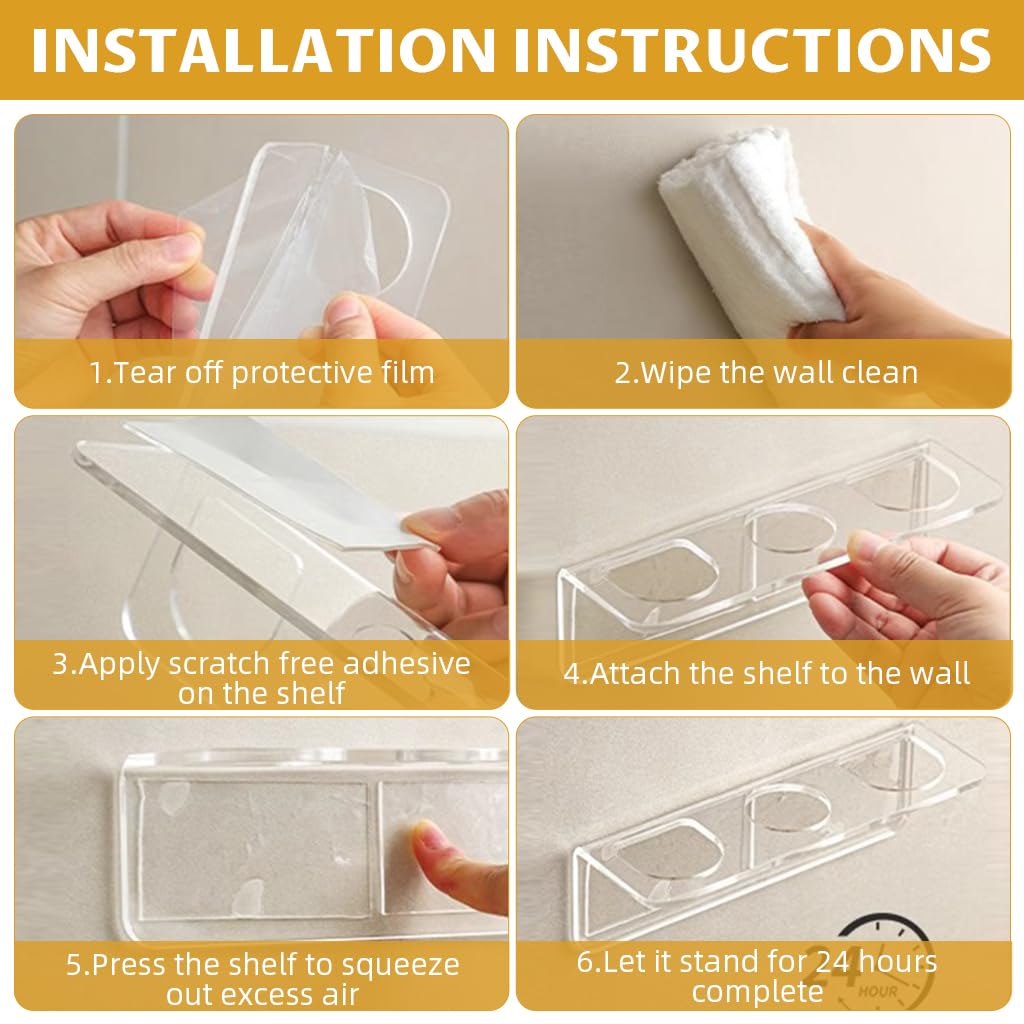 HASTHIP Hair Brush Holder for Bathroom with Clear Acrylic Space-Saving Design | Easy to Clean
