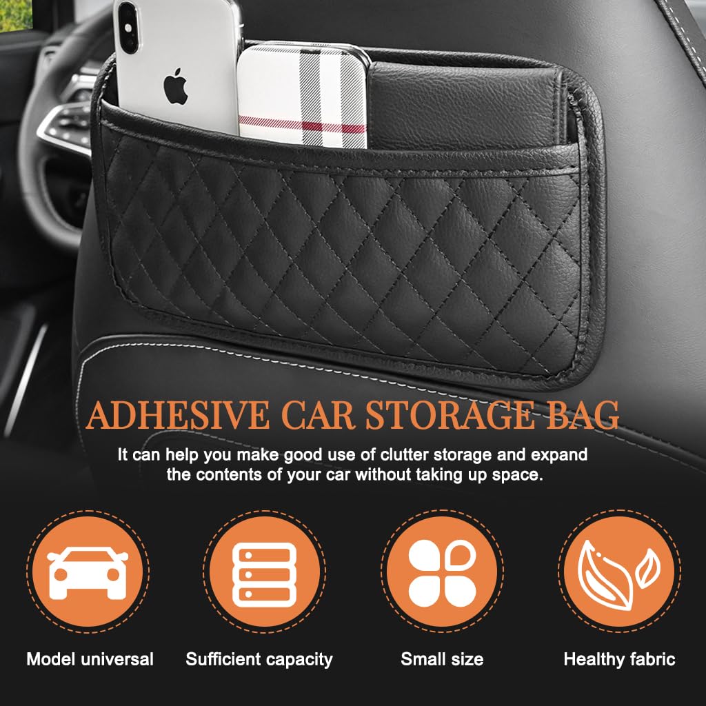 STHIRA Car Phone Storage Organizer for Dashboard and Door Use with Self Adhesive PU Design 25.5x14.5cm