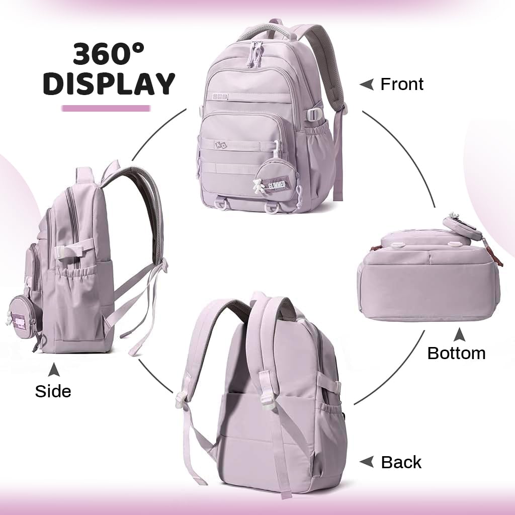 PALAY School Backpack for Girls with 15 in Laptop Compartment and Dual Handles | Waterproof Nylon Daypack
