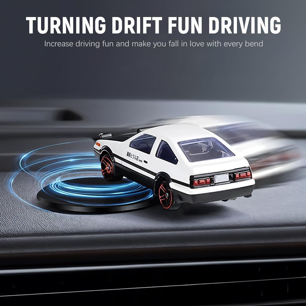 STHIRA Mini Car Model Drifting AE86 for Dashboard and Desk with Self Adhesive Base 2.95in | Alloy Collectible Gift