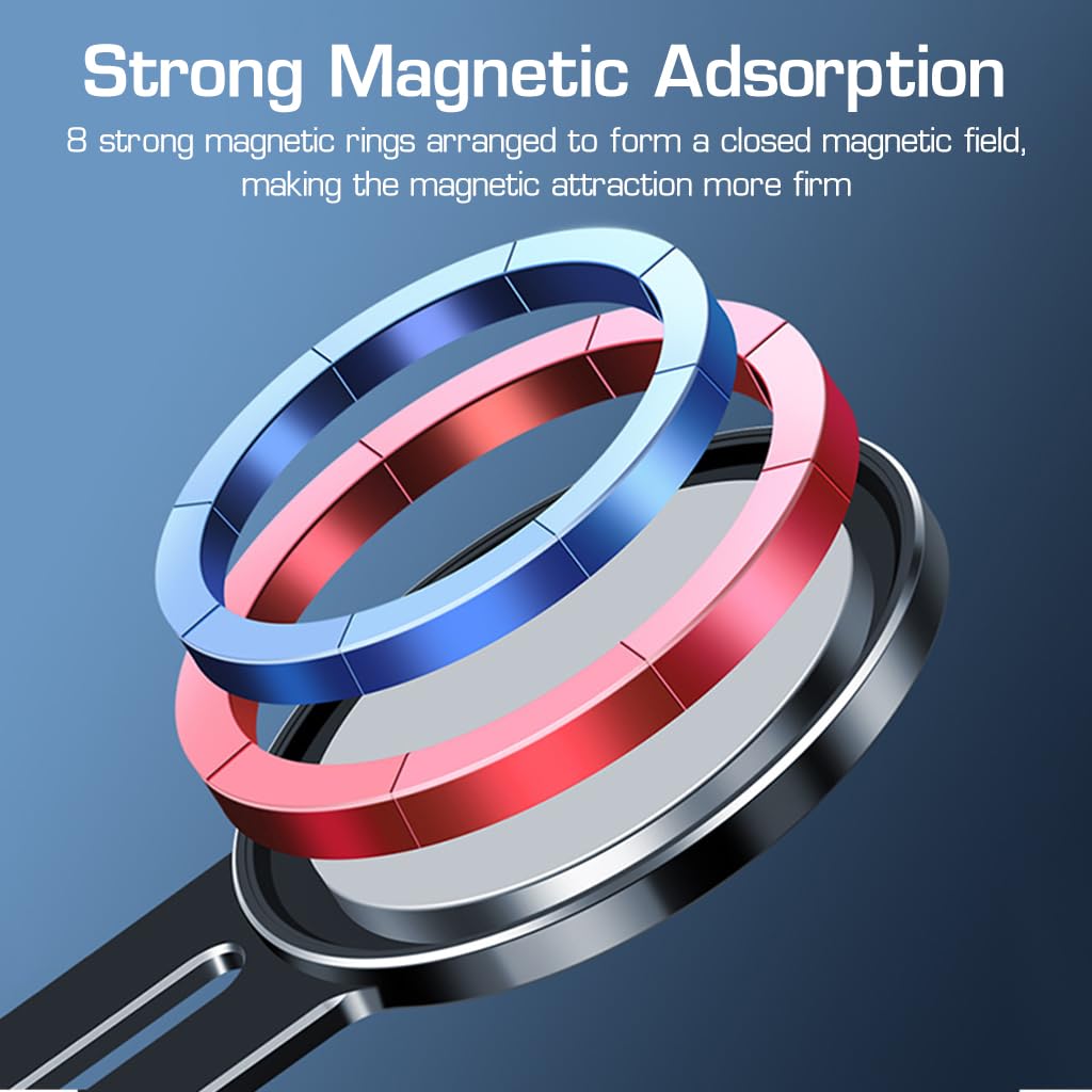 STHIRA Magnetic Mobile Holder for Car with 8 Strong Magnets and 360° Rotatable Design | Aluminum Alloy Build