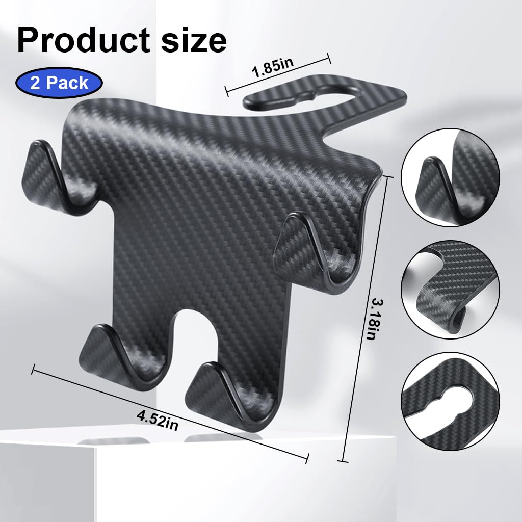 STHIRA Car Headrest Hook and Phone Holder for Travel with 33 lbs Support | ABS Organizer