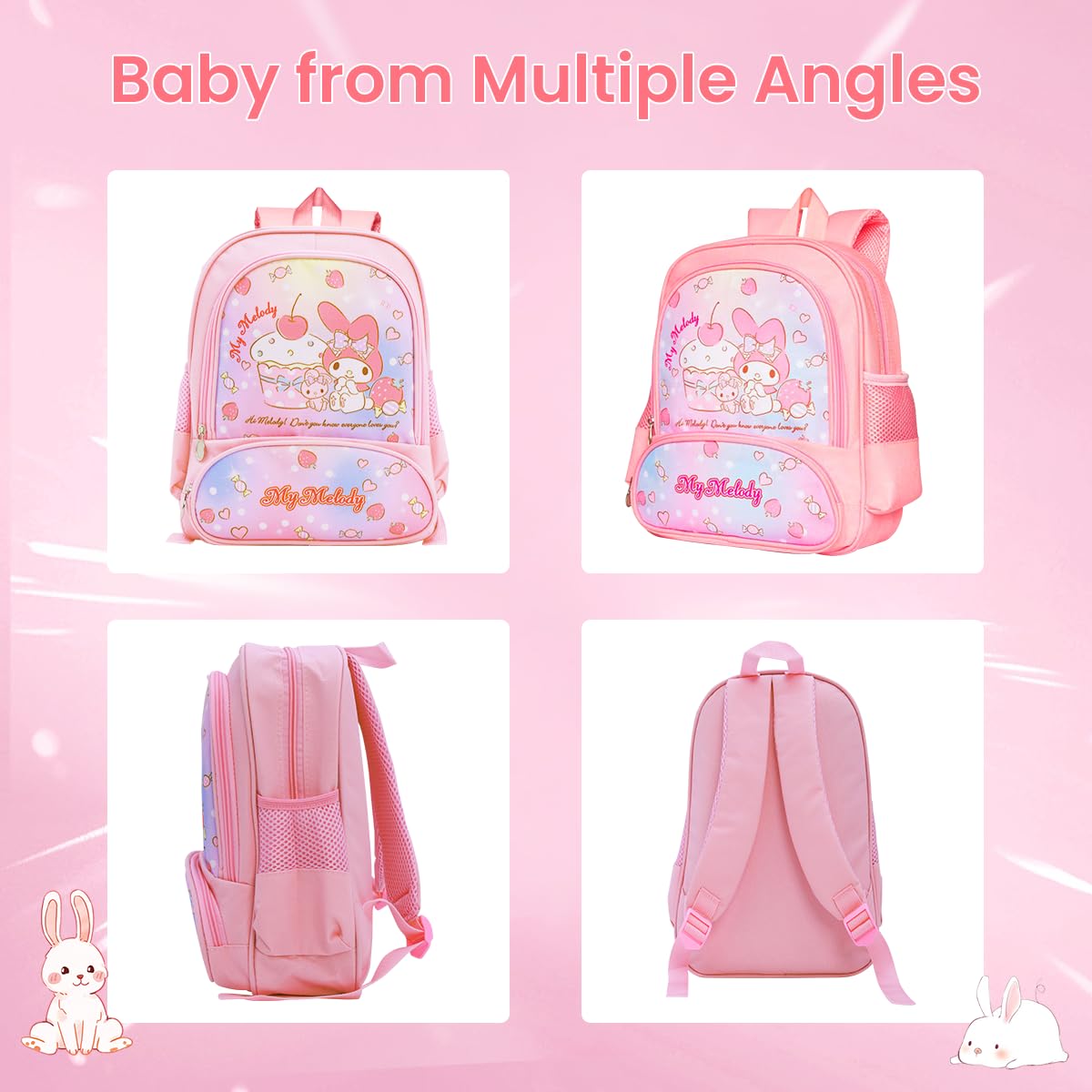 Venzina School Backpack for Girls with Large Capacity for School and Travel | Kids 3–6 Years