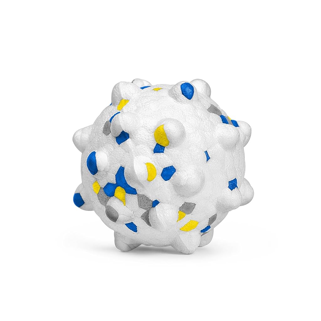 Qpets® Dog Toy Ball Chew Toy for Dogs Dental Chew Toy Teething Toy 7.5cm Dia ETPU Food Grade Safe Dog Ball Toy Toss-and-Fetch Game Interactive Dog Ball Toy