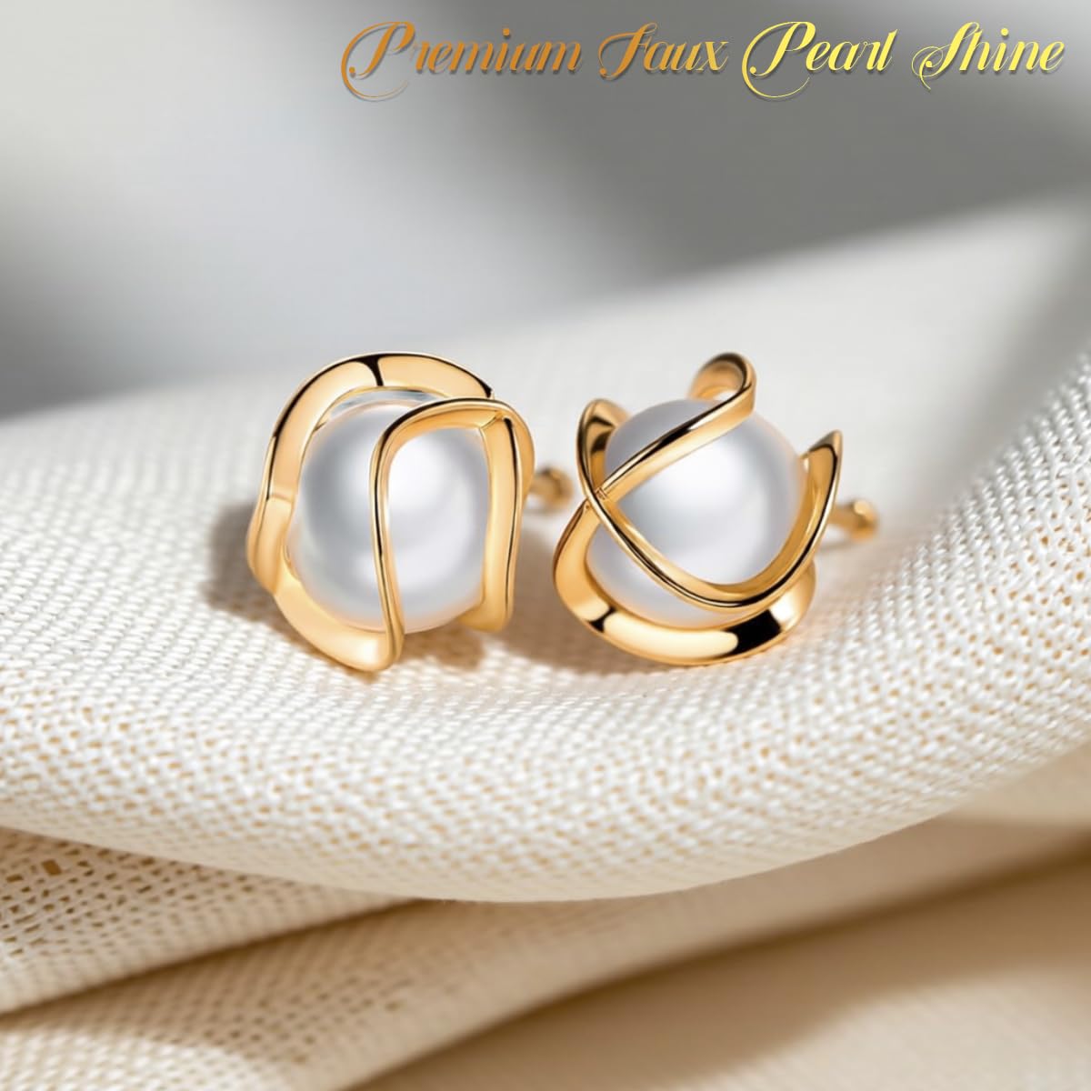 SANNIDHI Earrings for Women featuring Faux Pearl Floral Studs with Golden Outline | Elegant Daily and Party Wear