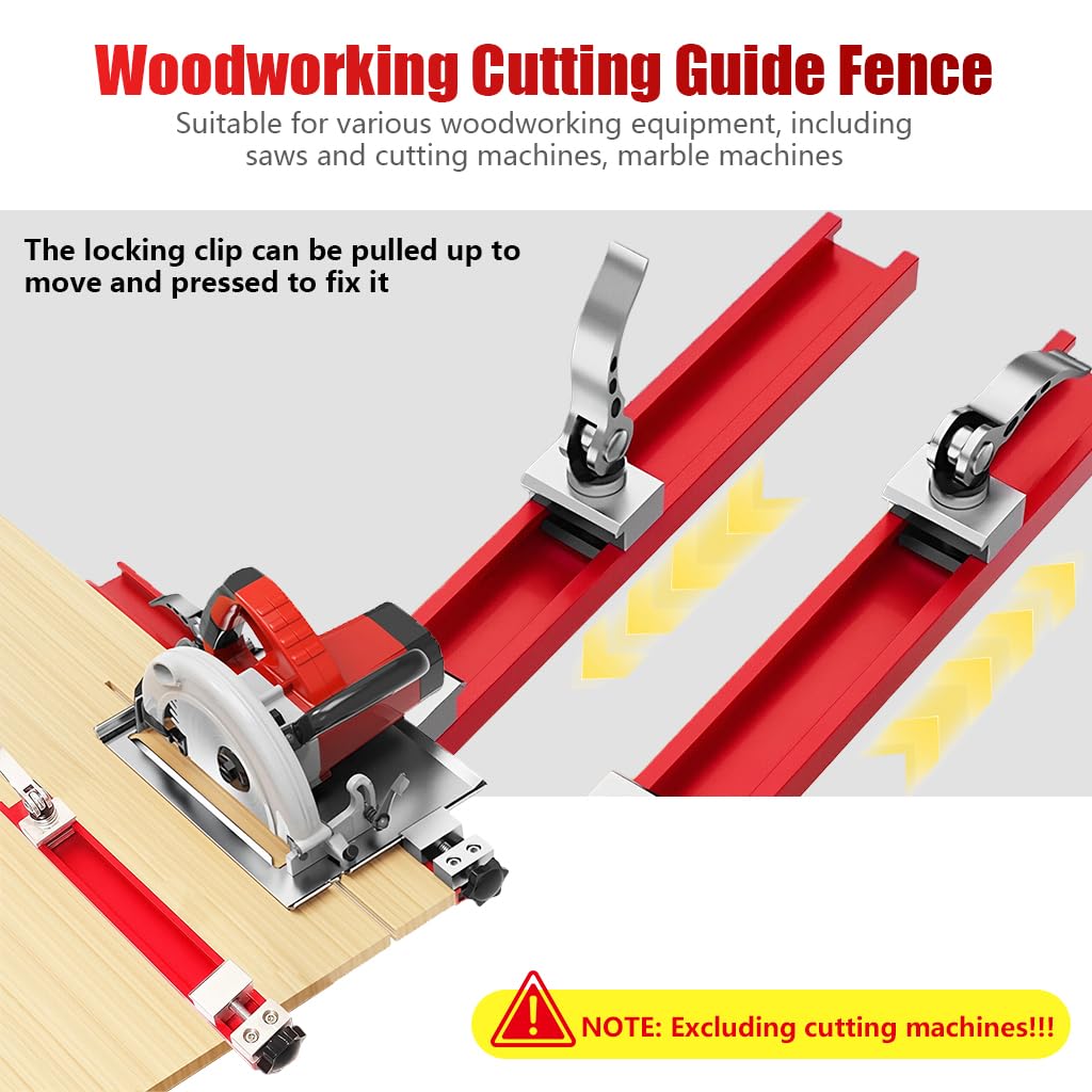 Serplex Woodworking Cutting Guide Fence for Straight Cuts with Adjustable Rail Support | Stable Alignment for Saws