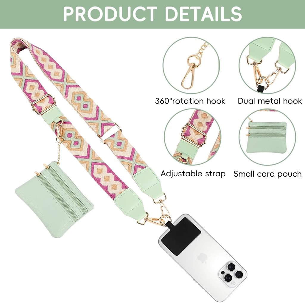 ZORBES Fashion Phone Strap for Women featuring 100–140cm Adjustable Sling & PU Pouch | Travel Crossbody Accessory