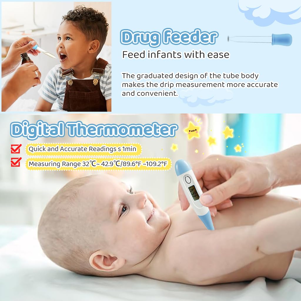 SNOWIE SOFT Baby Grooming Tool Kit with Travel Case Set of 12 pcs for Newborn Care | BPA Free