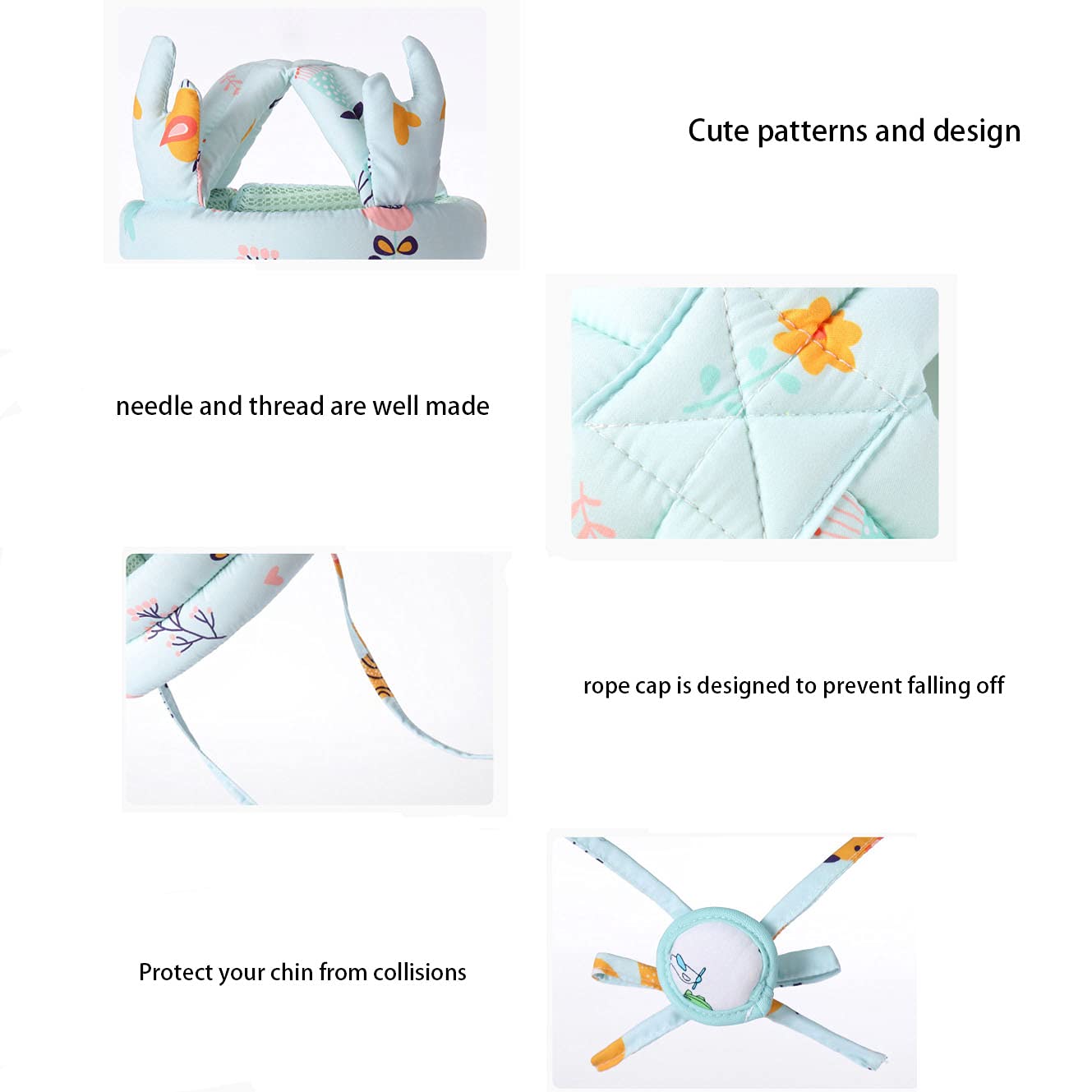 PALAY Baby Head Protector for Learning to Walk with 40–45cm Adjustable Fit and Soft Cotton Pink Helmet