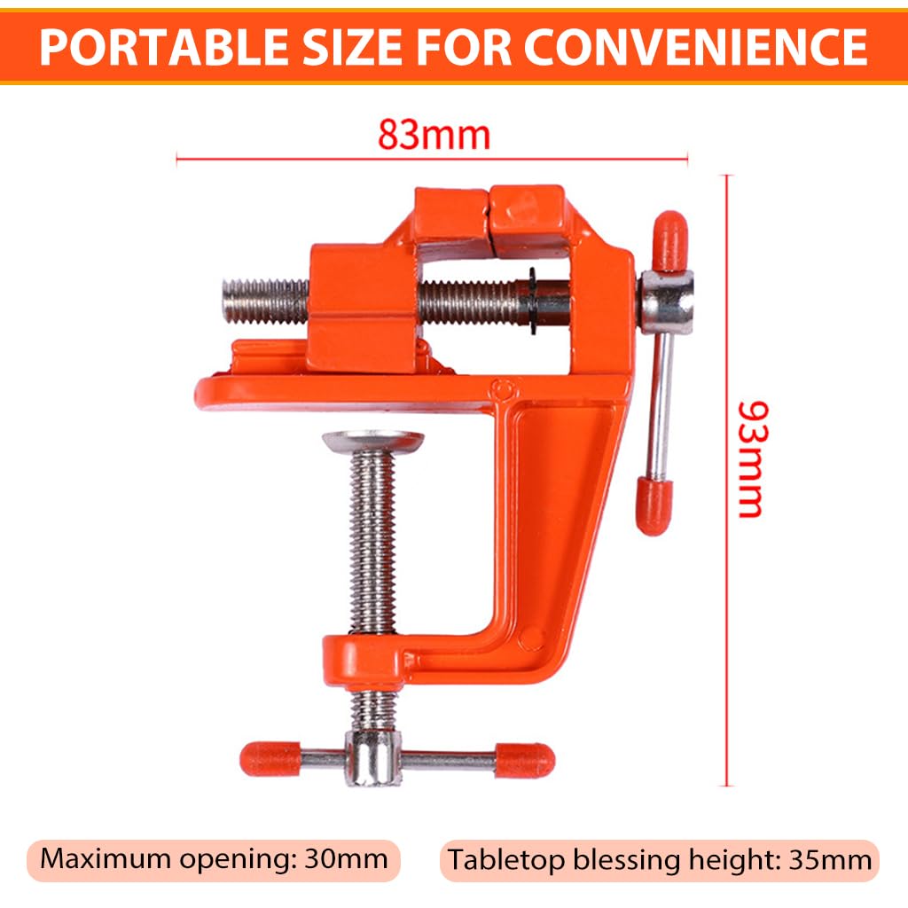 Serplex Mini Jeweler Table Clamp for DIY Crafts with Adjustable Knob and Swivel Screw | Portable Bench Vise for Jewelry Making