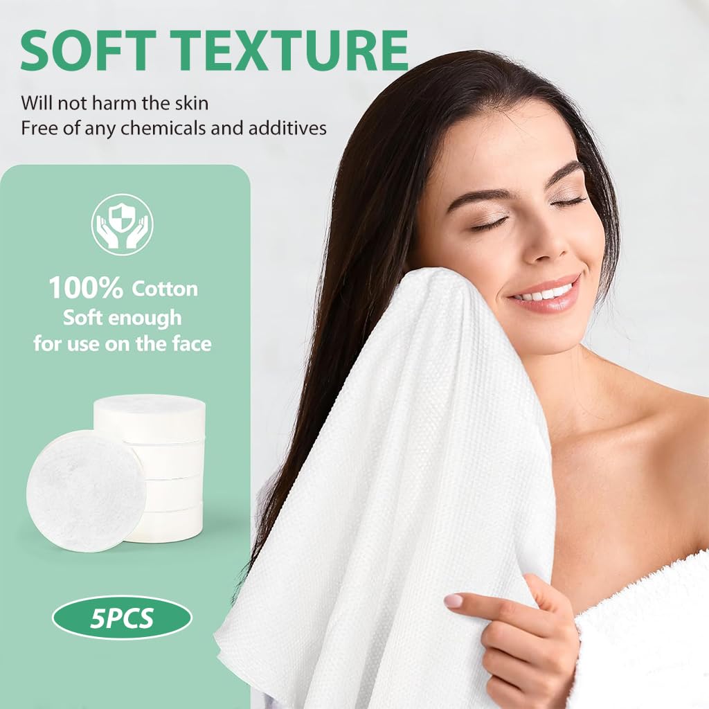MAYCREATE Compressed Towel Tablets for Travel and Camping featuring 55.1 x 27.5 in 100% Cotton | Reusable Bath Towels