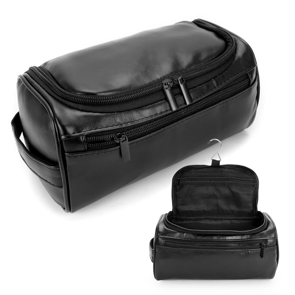 MAYCREATE Toiletry Bag for Travel with Waterproof PU Leather & Mesh Pouches | Lightweight Organizer for Men and Women