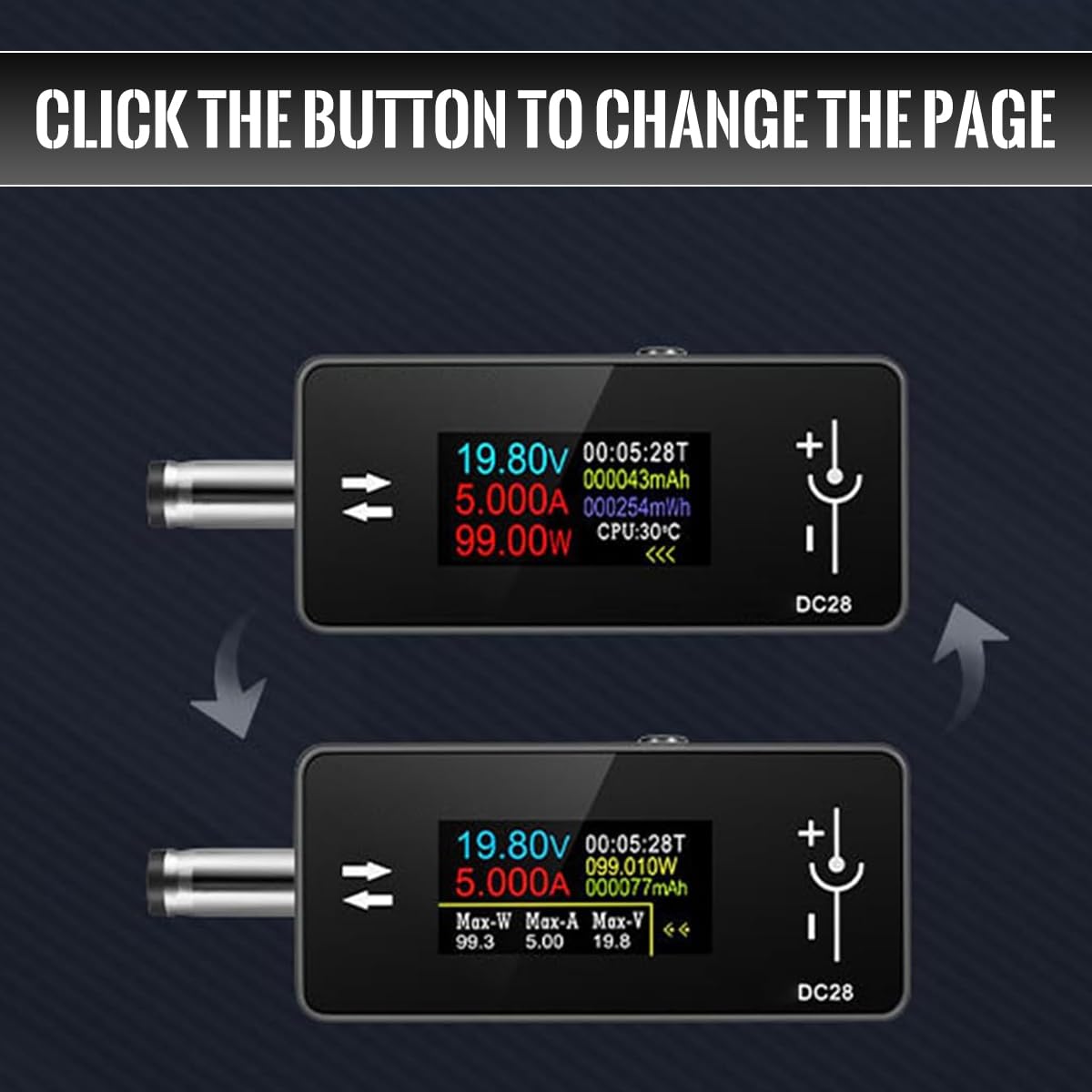 Serplex DC Voltage Meter for Electronic Devices featuring LCD Display and 0-12A 4-30V Range