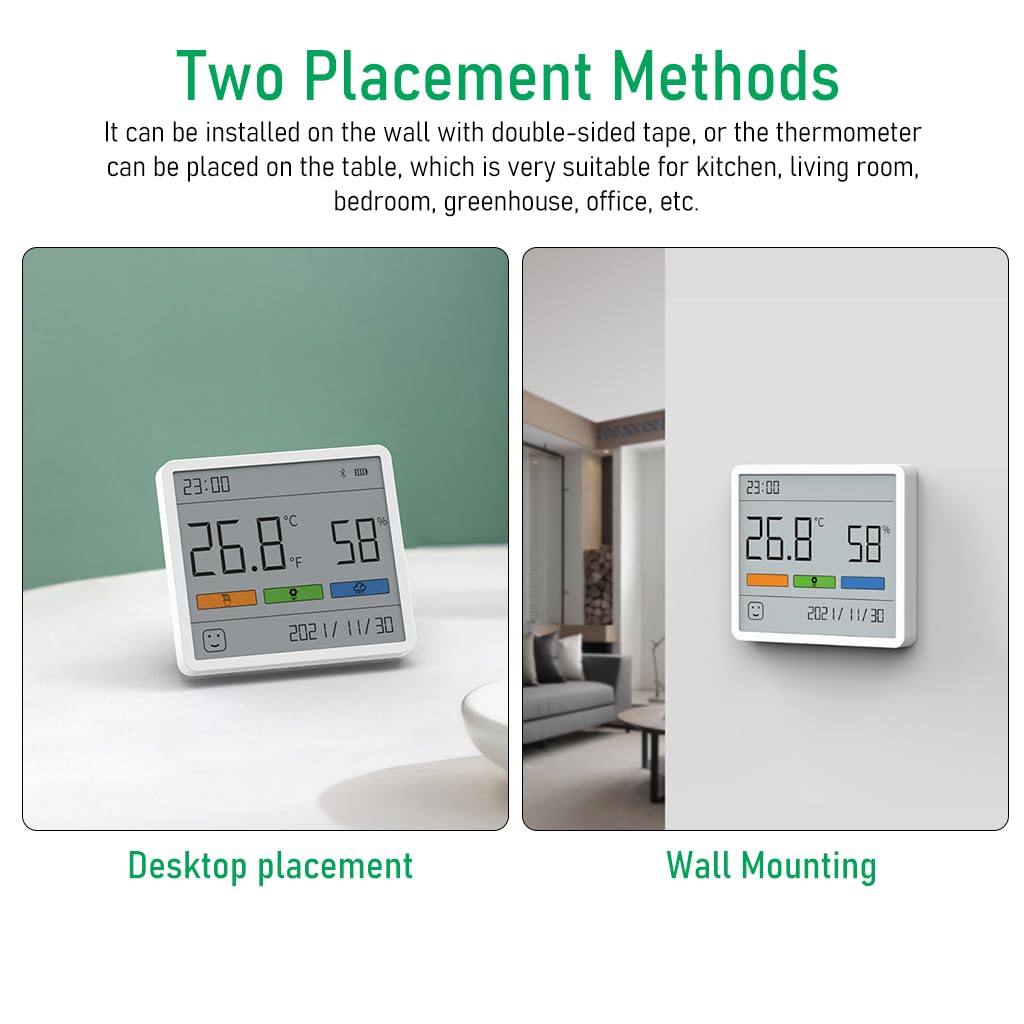 HASTHIP® Humidity Temperature Thermometer 2.8'' LCD Digital Temperature Room Hygrometer Gauge Accurate Humidity Meter for Indoor Thermometer Temperature Monitor for Home Office Green House