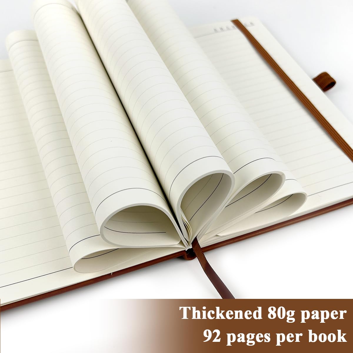 Climberty A5 Leather Notebook for Office and Travel with Strap and 192 Pages | Includes Stickers
