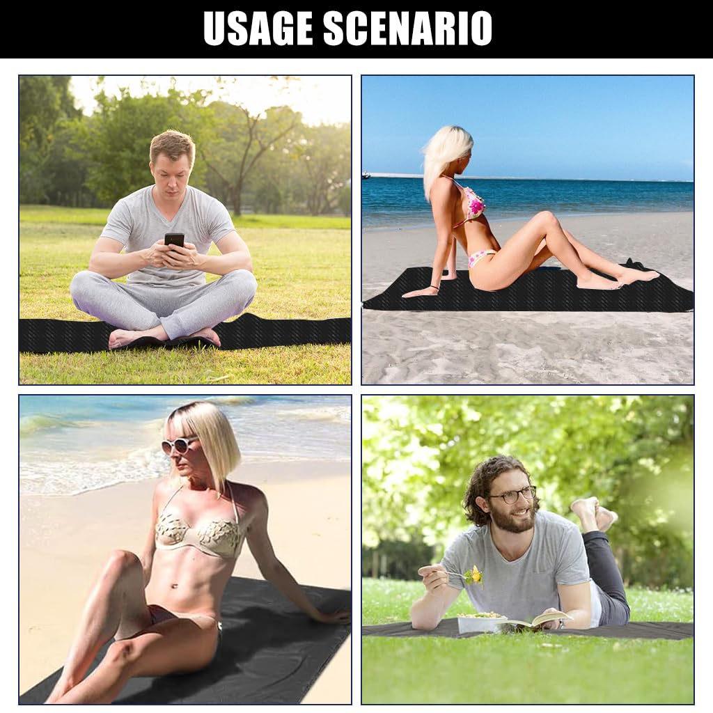 PROBEROS Mini Picnic Blanket for Beach and Camping with Double Side Waterproof Nylon 70x110 cm | Folds into 8x5 cm Pouch