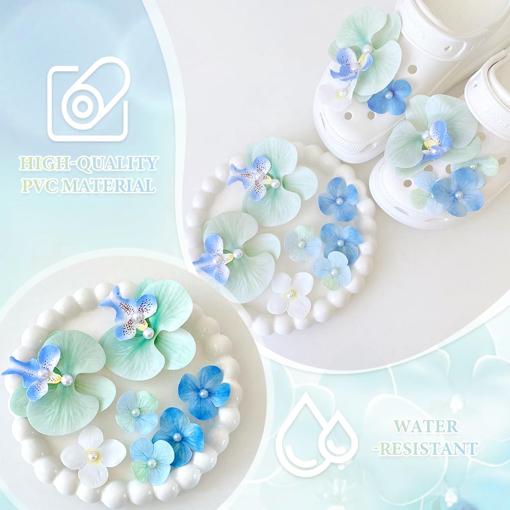 HASTHIP Flower Shoe Charms Set for Clog Shoes with Easy Snap-On Design 8Pcs Pink and White | Aesthetic Floral Decor for Women and Kids