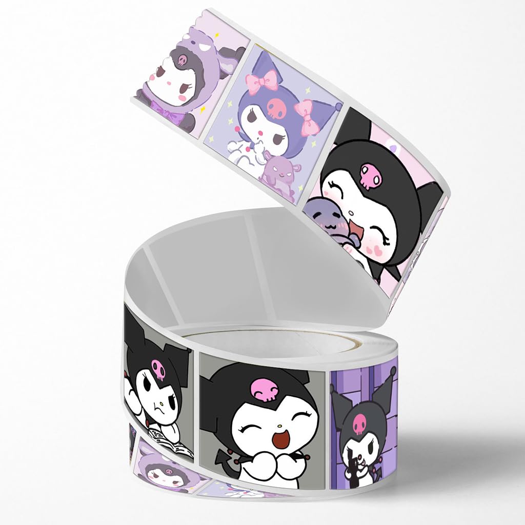 HASTHIP Kuromi Stickers 500pcs with 8 Cute Designs for DIY Decor and Kawaii Sanrio Fans