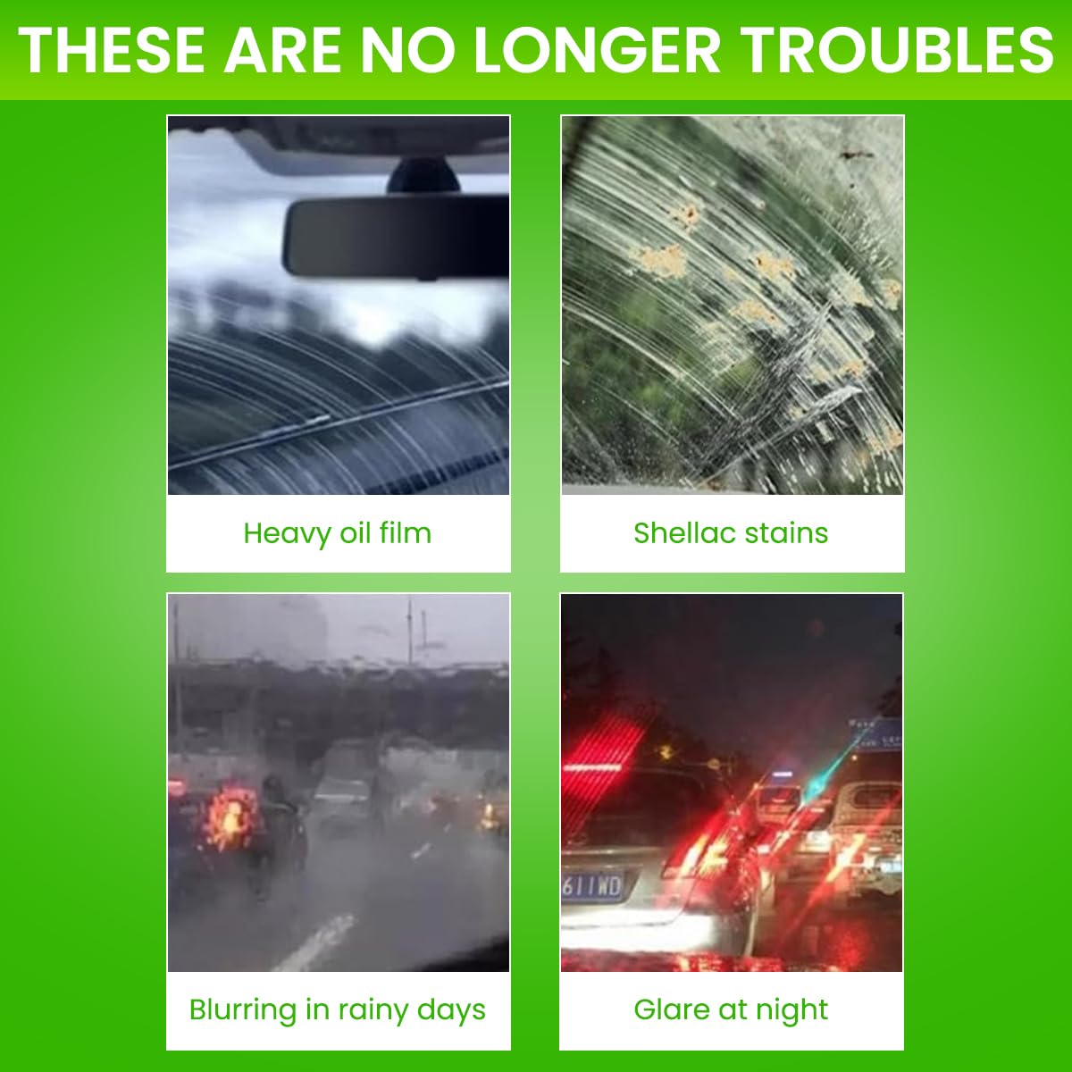 STHIRA Car Oil Film Cleaning Brush for Windshield Glass with Integrated Cleaner | 2PCS