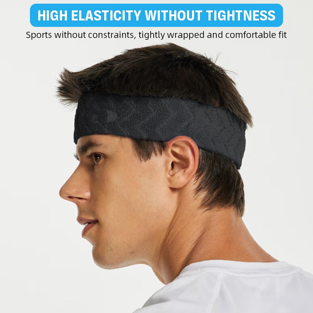 Proberos Sport Headband for Running and Yoga with Anti Slip Silicone Grip | Cotton Blend Breathable Design