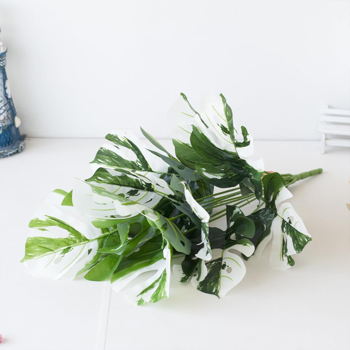 HASTHIP Artificial Monstera Deliciosa Plant for Home or Office Decor with Black Pot | 23.6 in Lifelike Greenery