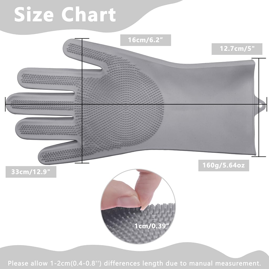 ZIBUYU Pet Hair Remover Gloves for Bathing and Grooming with Five Finger Design | Gentle Massage Mitt for Dogs Cats Rabbits and Horses