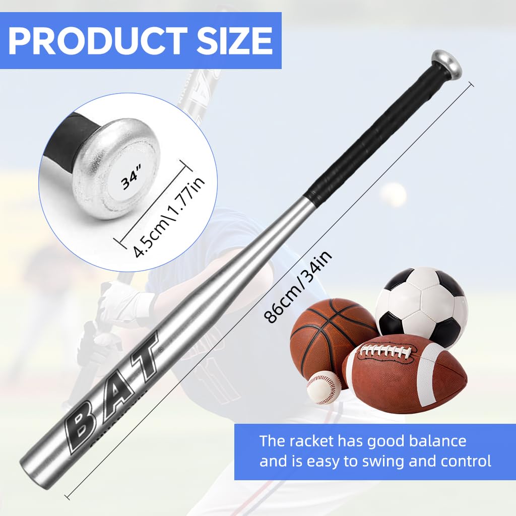 Optifit Baseball Bat for Training and Self Defense with 34inch Length and Shock Absorbing Grip