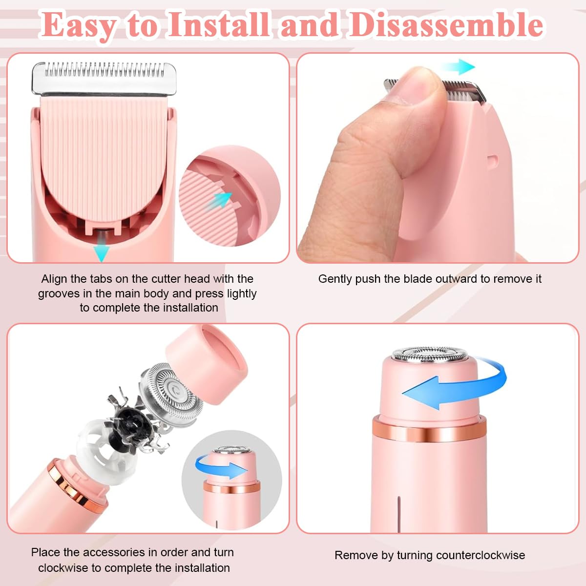 MAYCREATE Face and Body Trimmer for Women with 2 in 1 Dual Head USB Rechargeable Design | IPX7 Waterproof and Travel Friendly Grooming Razor