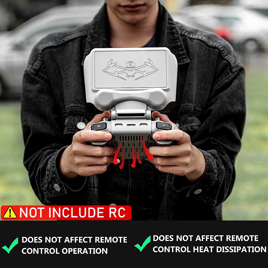 PATPAT Screen Sun Visor Protection Case for Mini 3 Pro RC with Control Handle Cover and Anti‑Glare Screen
