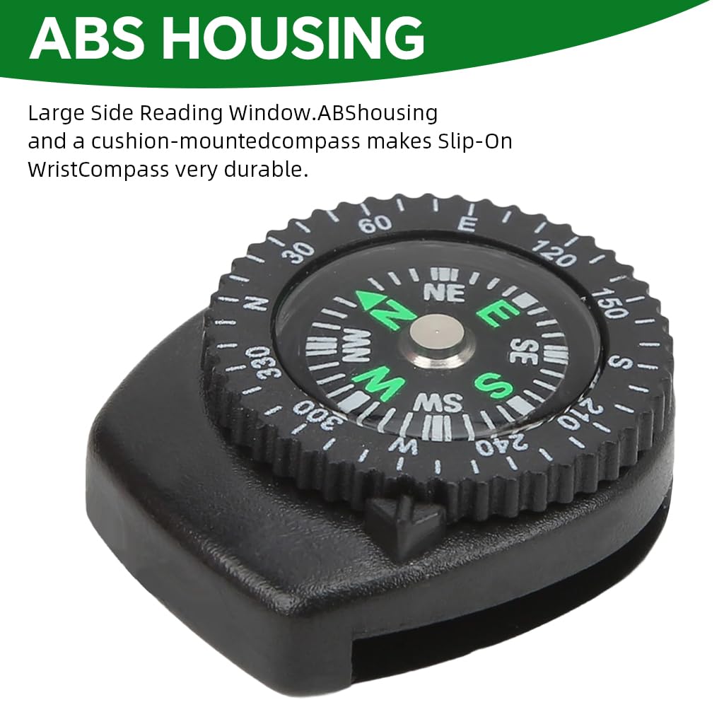 PROBEROS Mini Compass for Watch Band featuring 1.1 in Clip-on Waterproof Design | 10 Pcs Set for Hiking and Survival