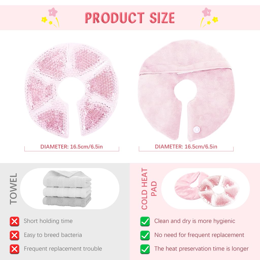 SNOWIE SOFT Breast Therapy Pads for Breastfeeding Relief with Reusable Pink Gel | 2 Pack