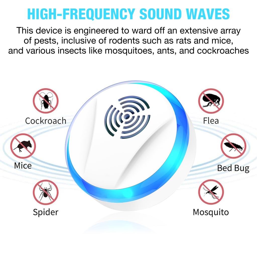 HASTHIP Ultrasonic Pest Repeller for Indoor Use with 1200 sq ft Coverage | Safe for Pets and Family