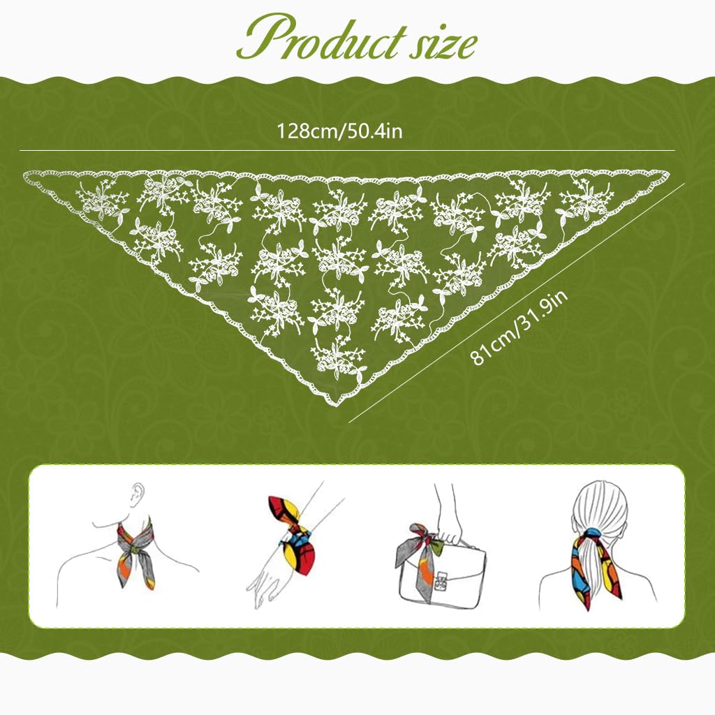 SANNIDHI Lace Head Scarf for Women featuring Triangle Tie Back Design and Floral Jacquard Lace