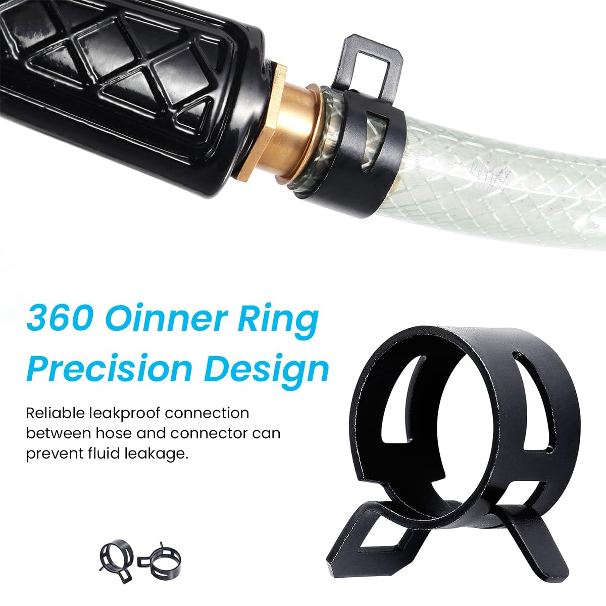 HASTHIP Adjustable Hose Pipe Clips for Air and Water Lines 36 pcs 7–19 mm | Manganese Steel Spring Clamp Featuring Butterfly Design